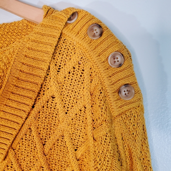 Jeanne Pierre Yellow Knit Sweater Dress M - Picture 6 of 12